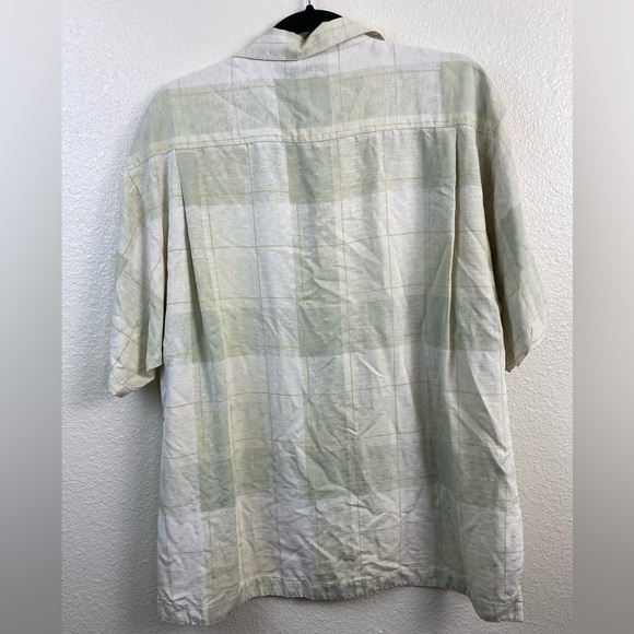 Tommy Bahama Silk Light Green‎ Short Sleeve Button Down Shirt Men’s Medium - Picture 2 of 10